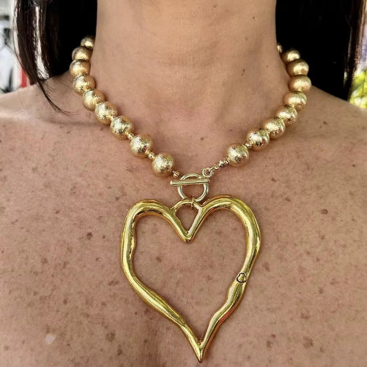 GOLD HEART PENDANT NECKLACE